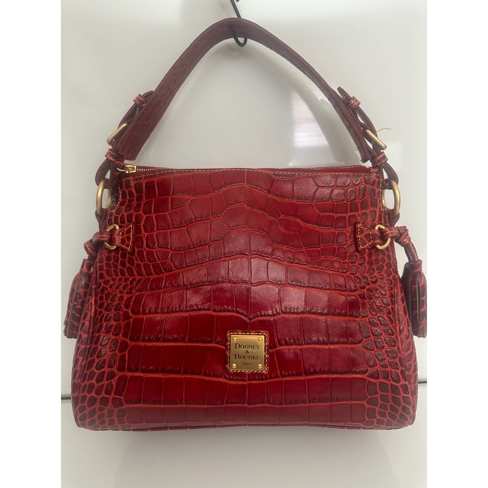 Dooney & Bourke Red Croc Florentine Leather shoulder bag handbag purse Great